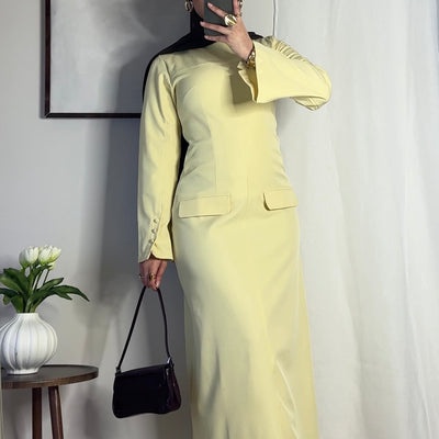 Robe longue structurée - jaune -
