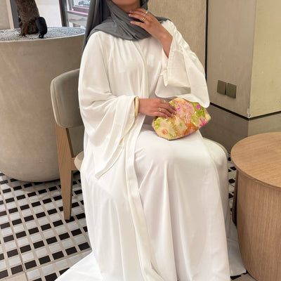 Abaya Nihel 4 pièces - blanc pur -