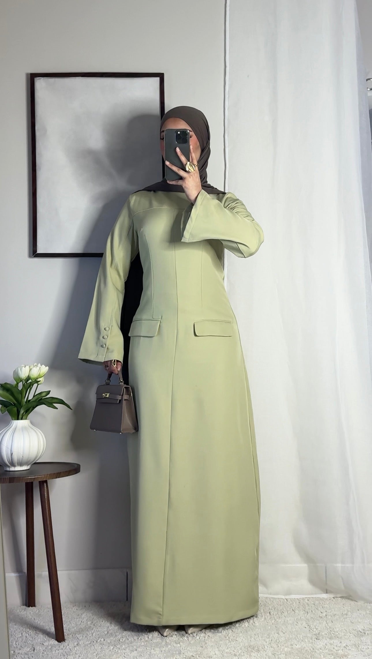 Robe longue structurée - vert mint -
