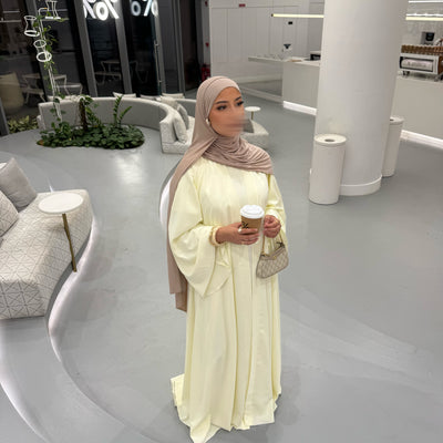 Abaya Nihel 4 pièces - jaune beurre - [PRÉCOMMANDE]