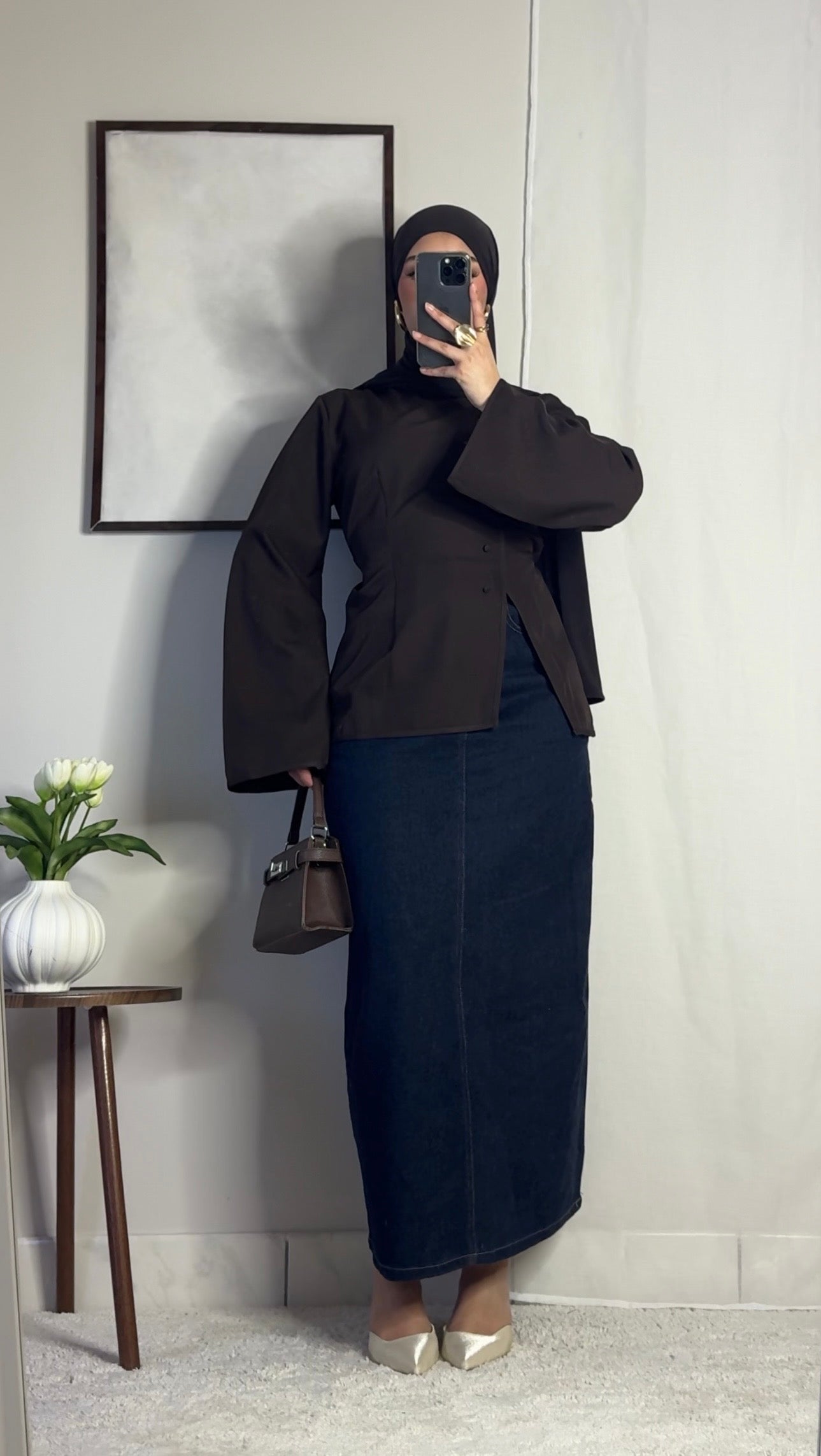 Top kimono - café -