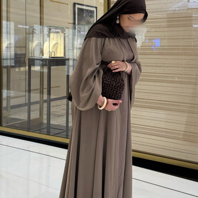 Abaya Nihel 4 pièces - taupe - [PRÉCOMMANDE]