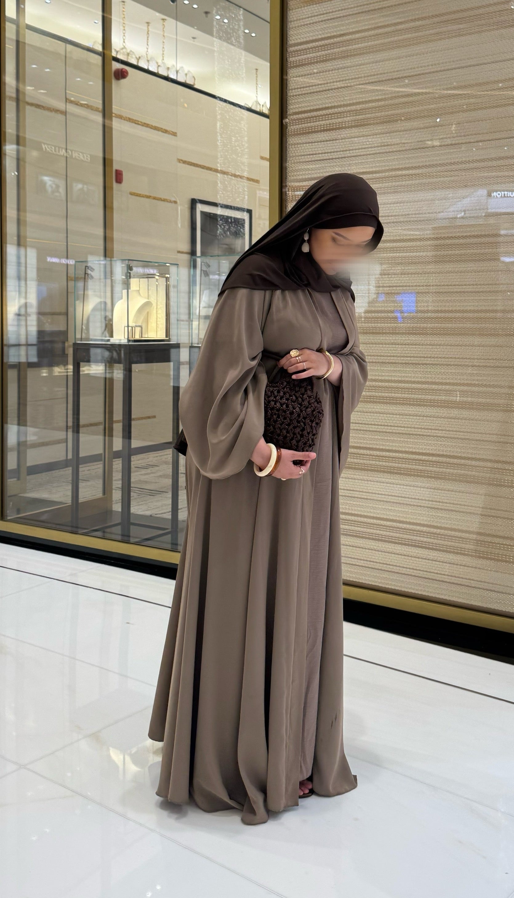 Abaya Nihel 4 pièces - taupe - [PRÉCOMMANDE]