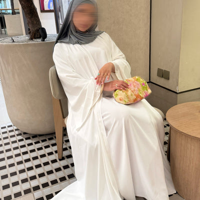 Abaya Nihel 4 pièces - blanc pur -