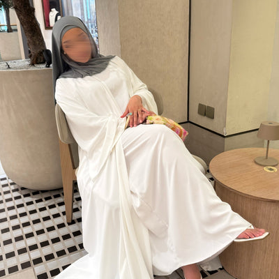 Abaya Nihel 4 pièces - blanc pur -