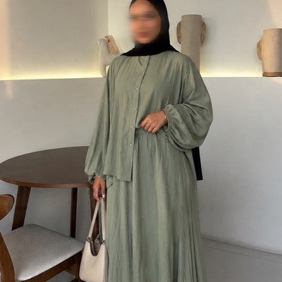 Ensemble 100% coton - olive -