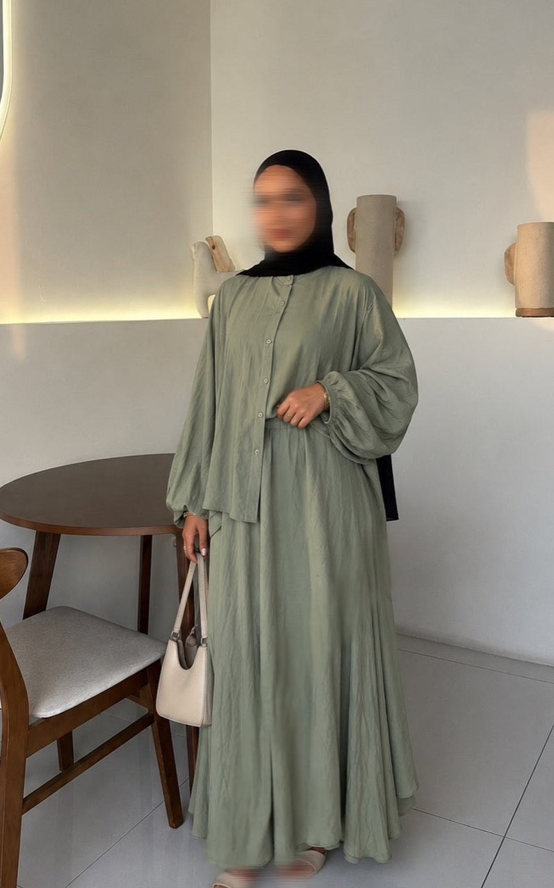 Ensemble 100% coton - olive -