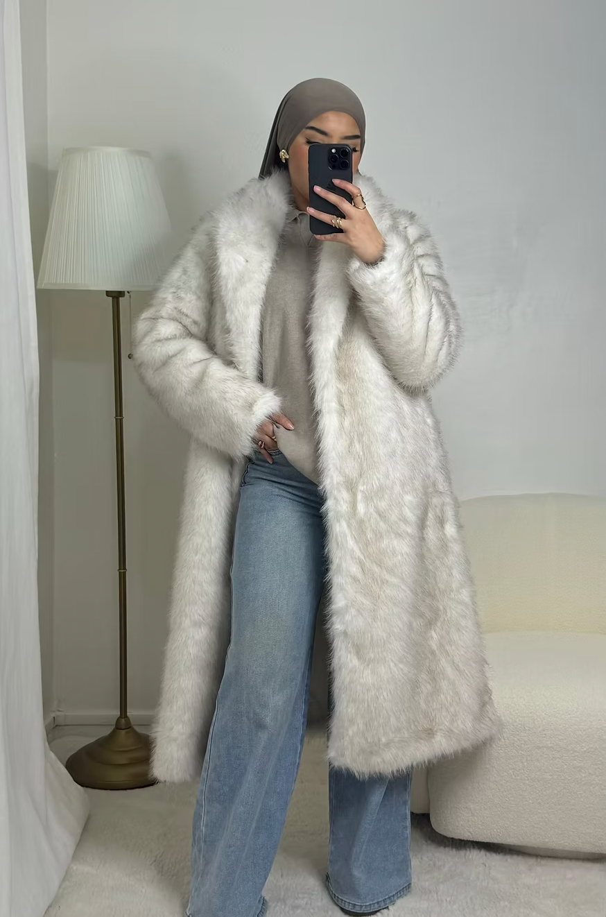 Fourrure longue - beige -