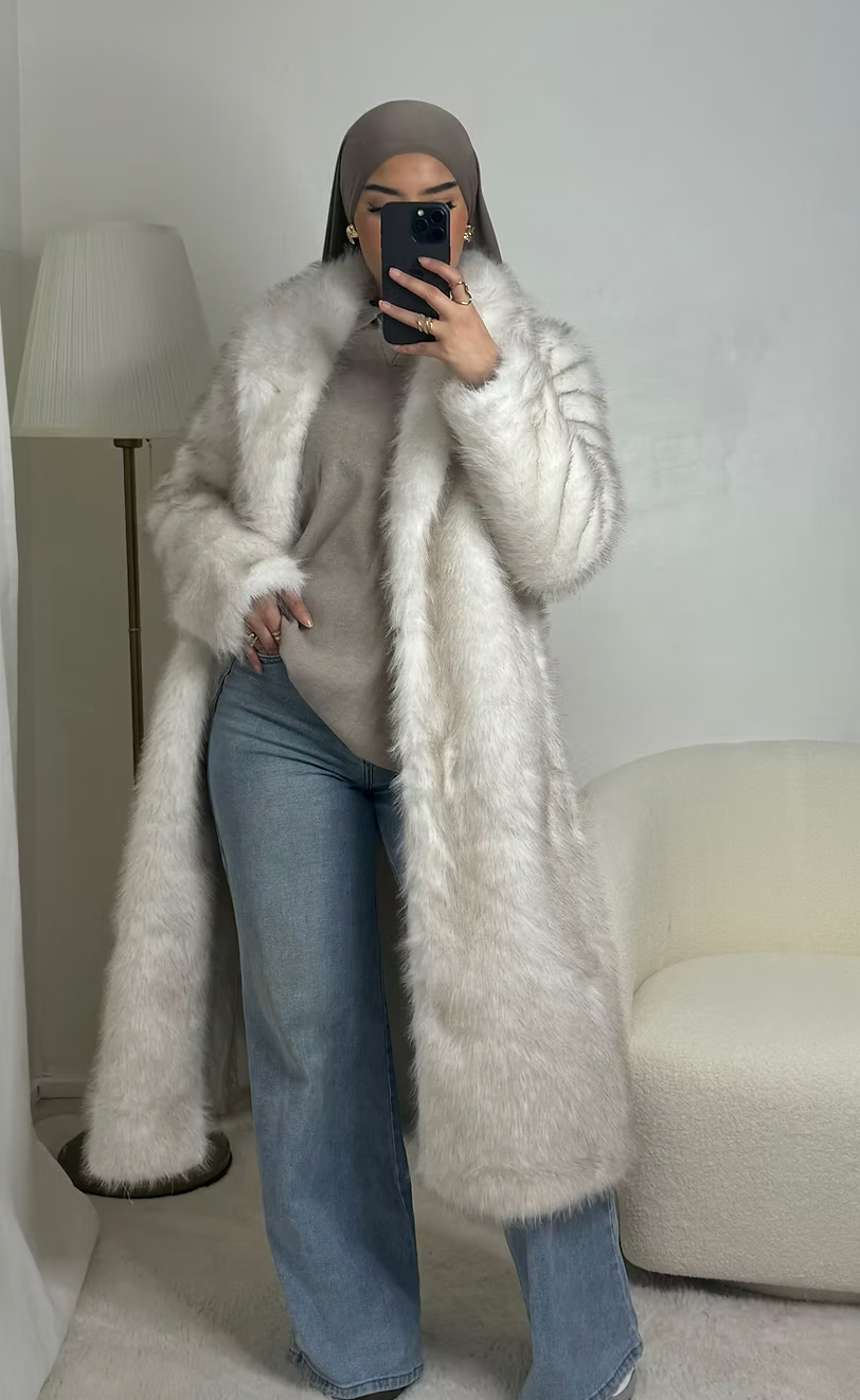 Fourrure longue - beige -