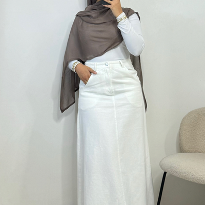 Jupe en jean - blanc -