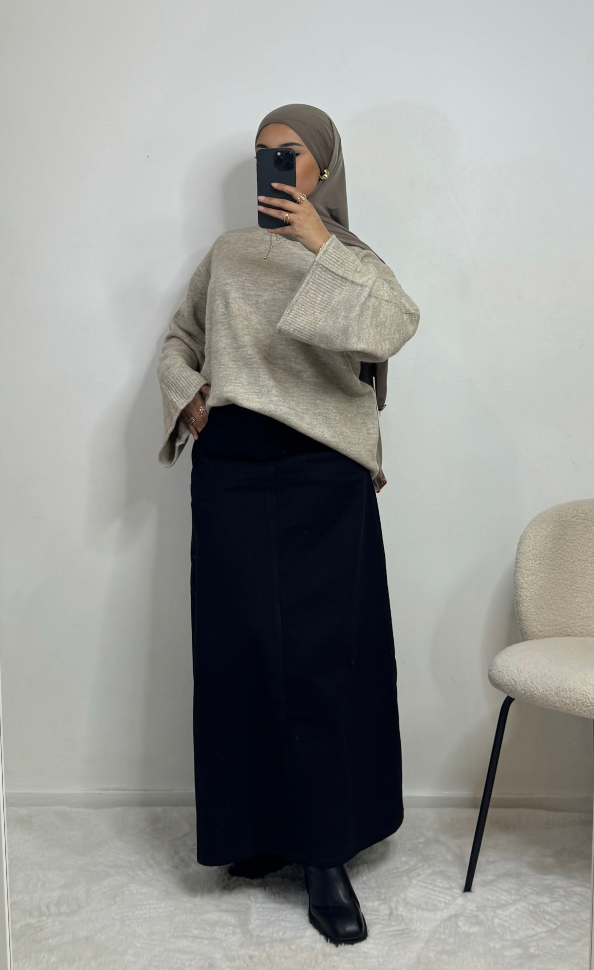 Jupe en jean - noir -