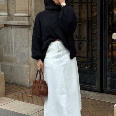 Jupe en jean - blanc -