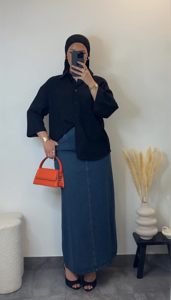 Jupe en jean droite - brut -