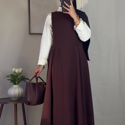 Robe classique sans manches - aubergine -