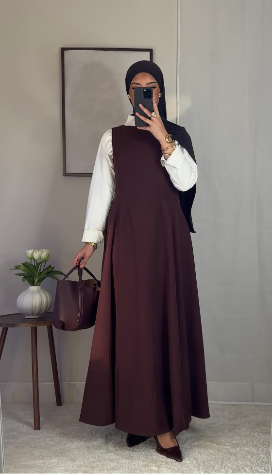 Robe classique sans manches - aubergine -