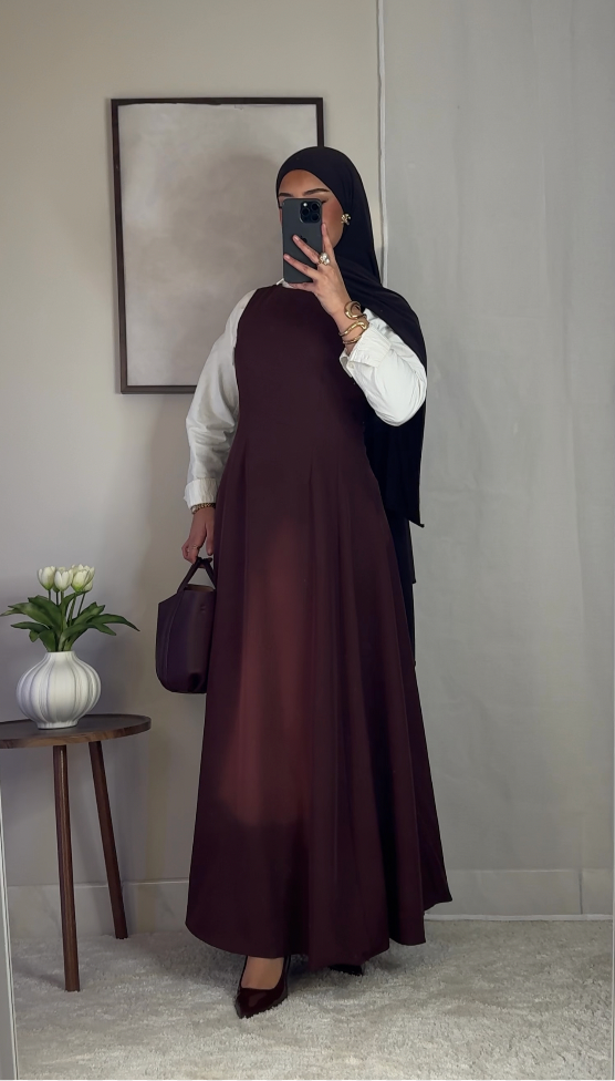 Robe classique sans manches - aubergine -