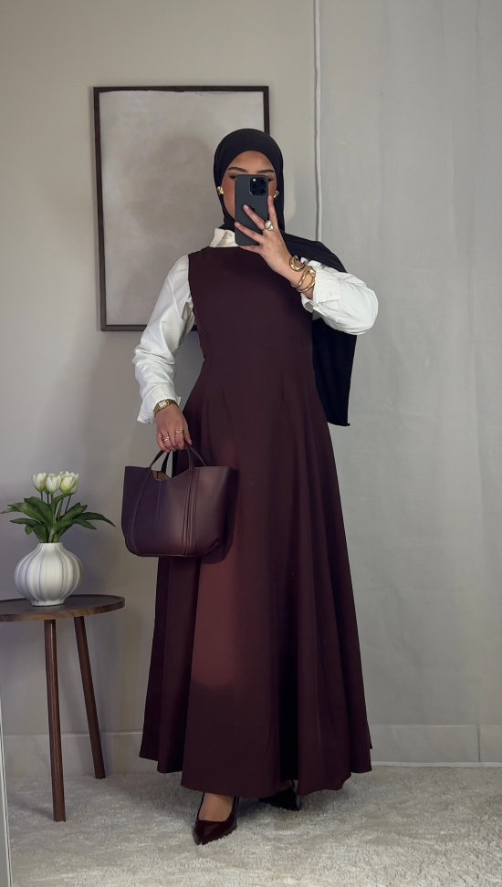 Robe classique sans manches - aubergine -