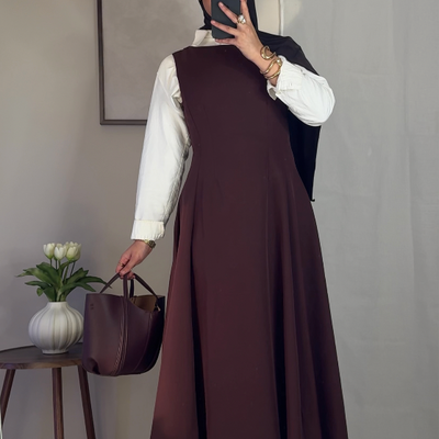 Robe classique sans manches - aubergine -