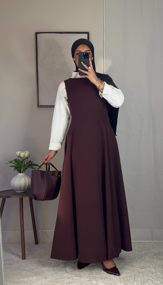 Robe classique sans manches - aubergine -