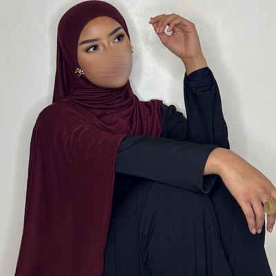 Hijab Jersey coton - bordeaux -