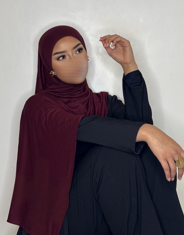 Hijab Jersey coton - bordeaux -