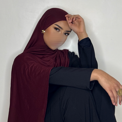Hijab Jersey coton - bordeaux -
