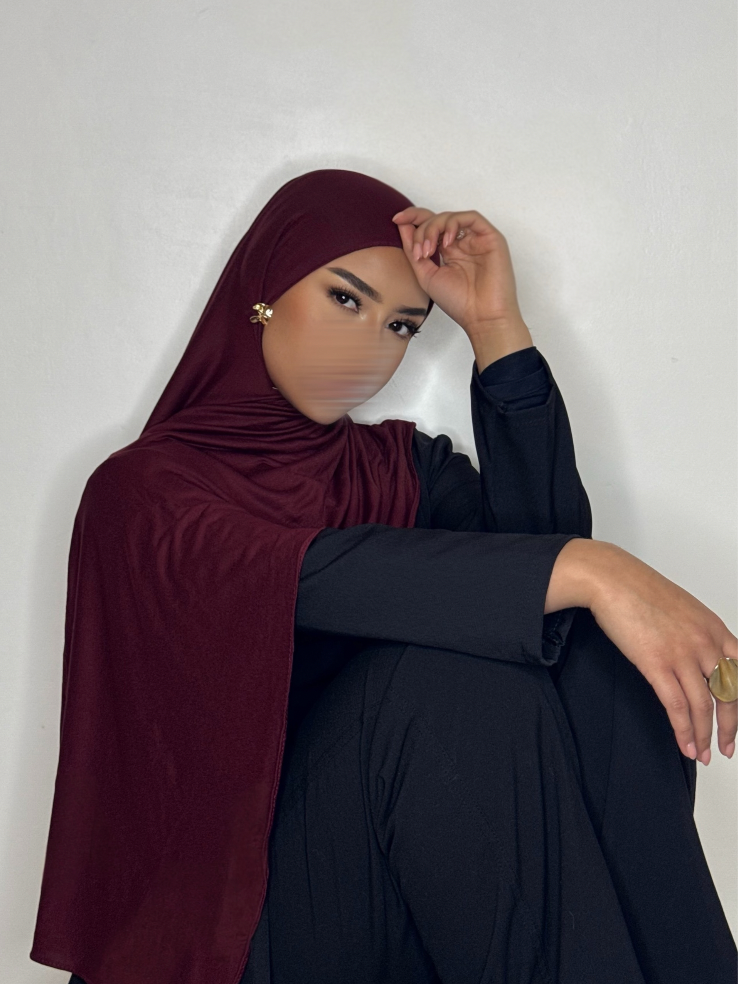 Hijab Jersey coton - bordeaux -