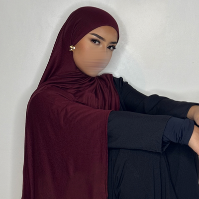 Hijab Jersey coton - bordeaux -