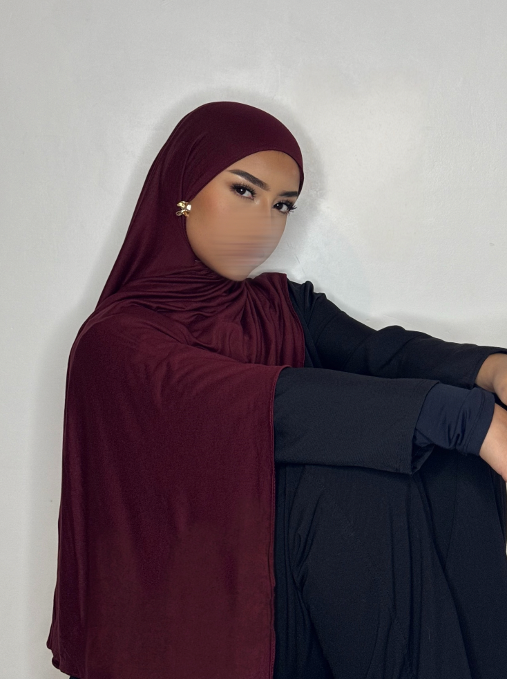 Hijab Jersey coton - bordeaux -
