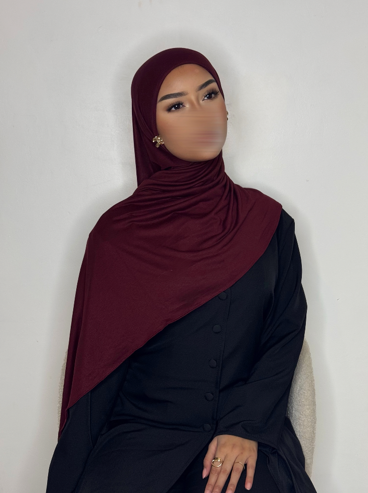 Hijab Jersey coton - bordeaux -