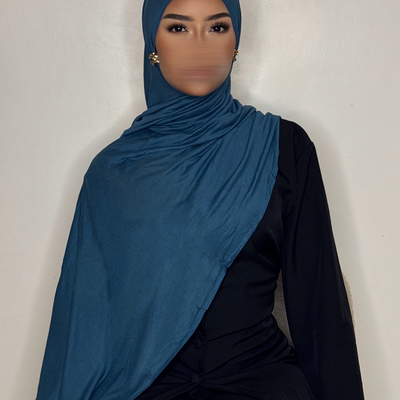 Hijab Jersey coton - bleu canard -