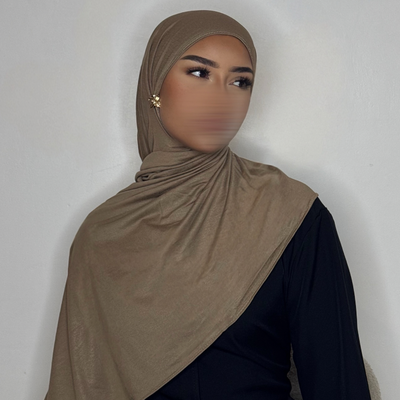 Hijab Jersey coton - camel clair -