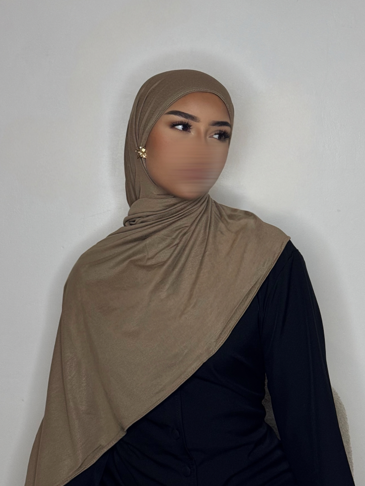 Hijab Jersey coton - camel clair -