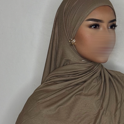 Hijab Jersey coton - camel clair -