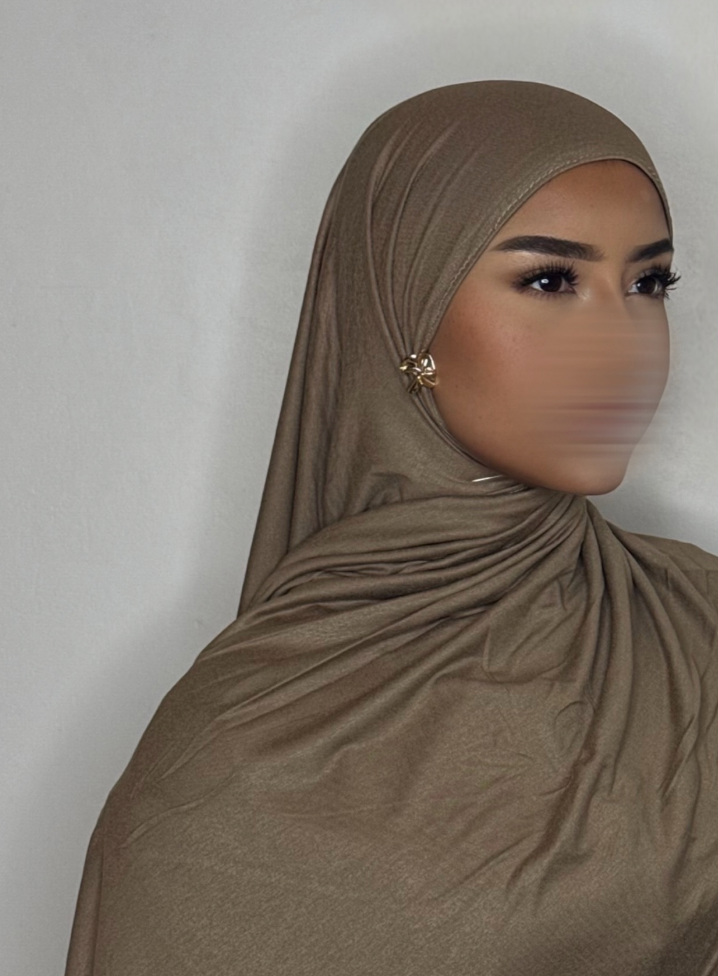 Hijab Jersey coton - camel clair -