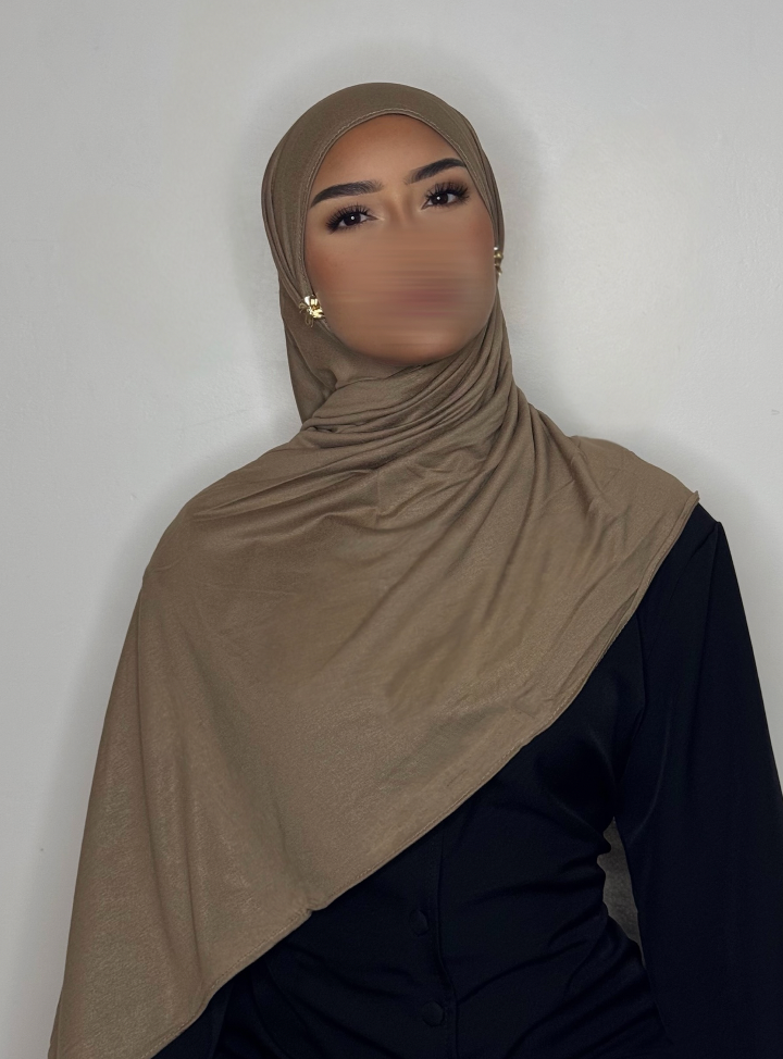 Hijab Jersey coton - camel clair -