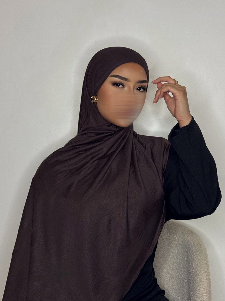 Hijab Jersey coton - café -
