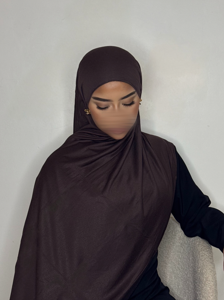 Hijab Jersey coton - café -
