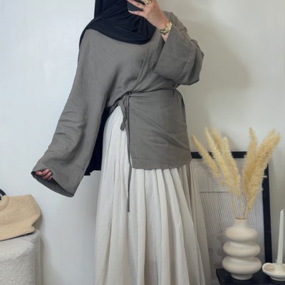 Jupe 100% coton - beige -