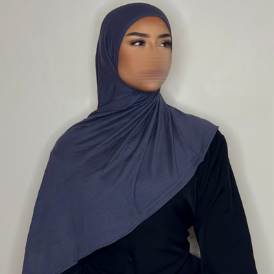 Hijab Jersey coton - gris bleuté -