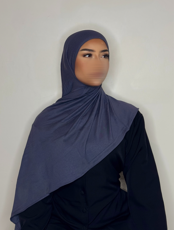 Hijab Jersey coton - gris bleuté -