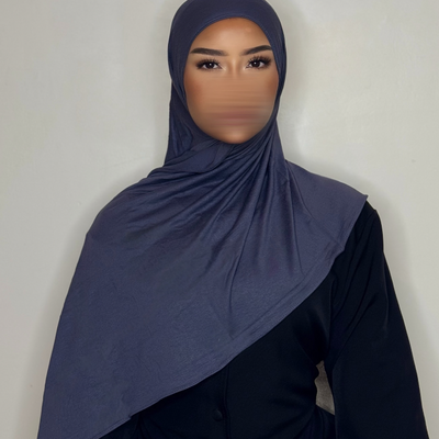 Hijab Jersey coton - gris bleuté -