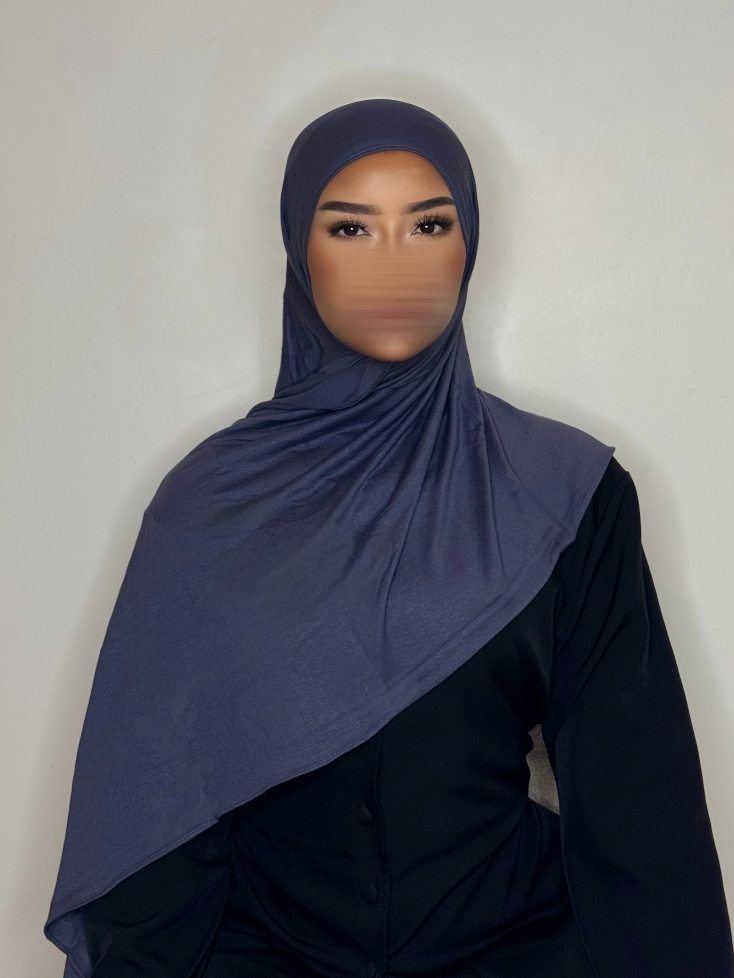 Hijab Jersey coton - gris bleuté -
