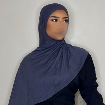 Hijab Jersey coton - gris bleuté -