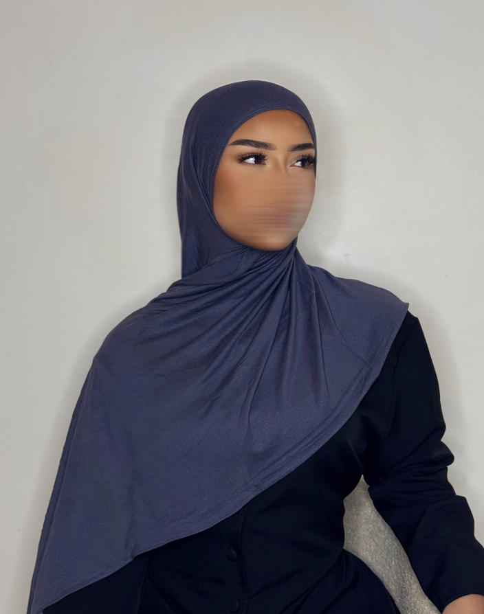 Hijab Jersey coton - gris bleuté -