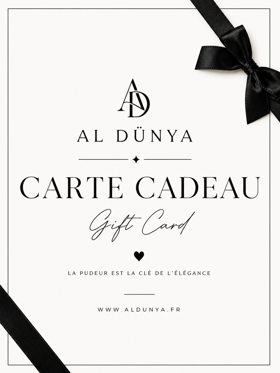 Carte Cadeau AL DÜNYA 🤍