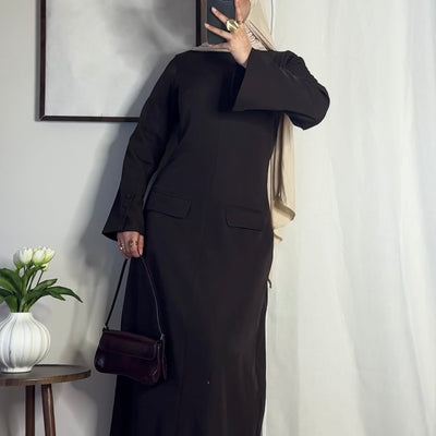 Robe longue structurée - café -
