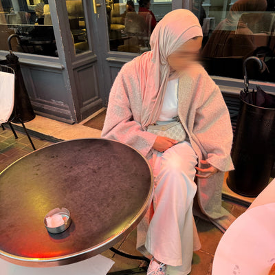 Manteau-kimono long - taupe -