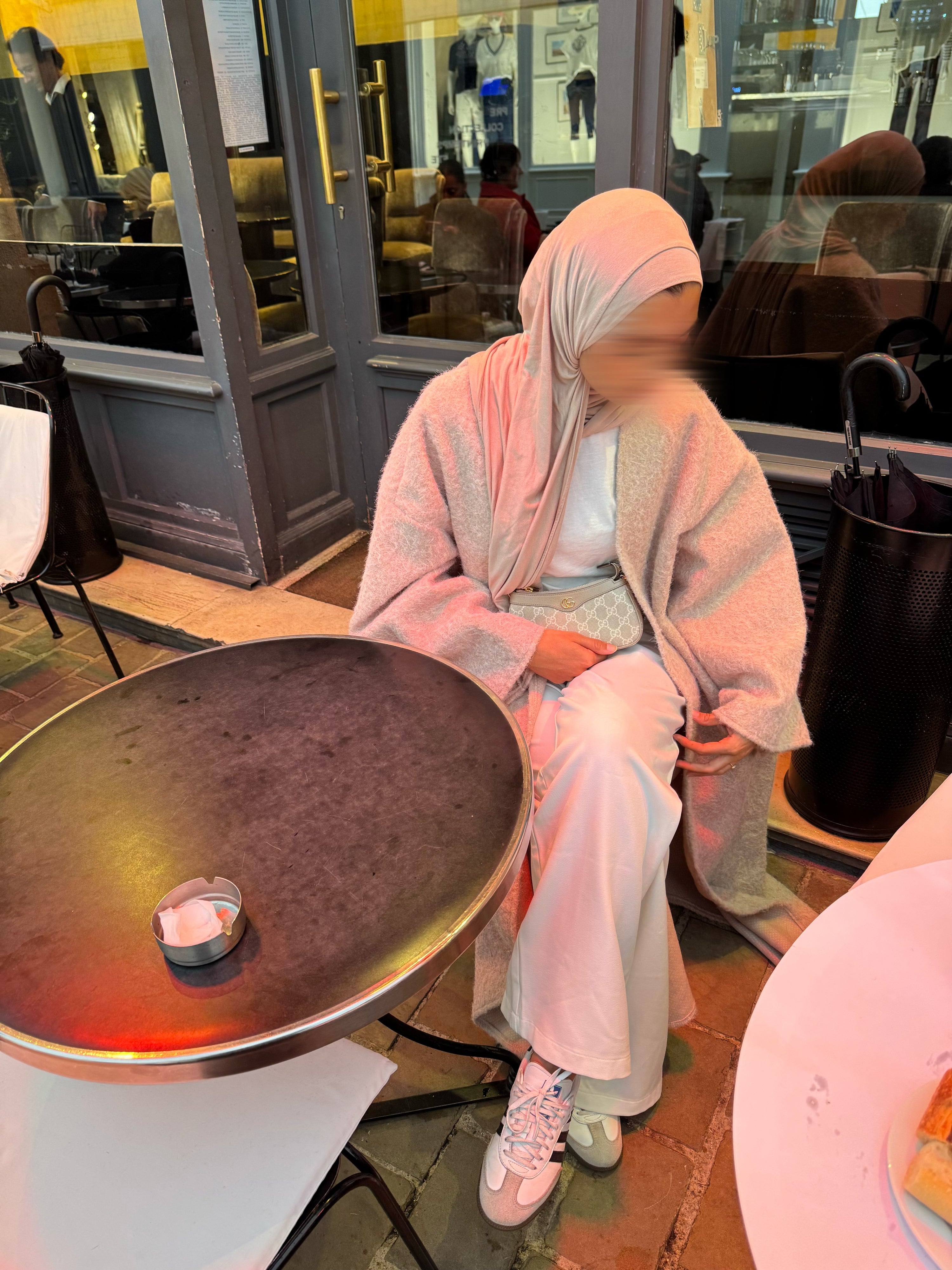 Manteau-kimono long - taupe -