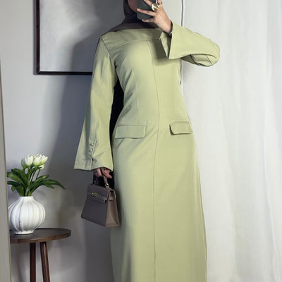 Robe longue structurée - vert mint -